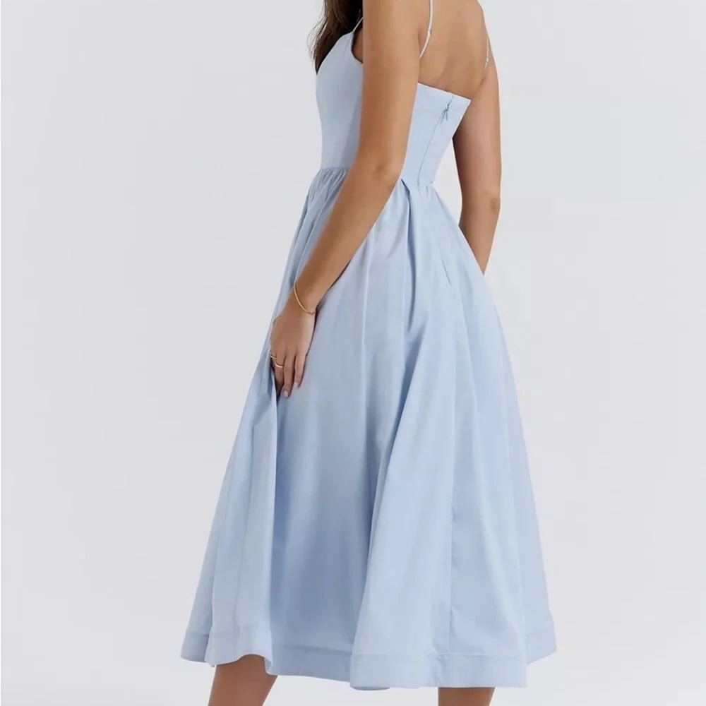 HOUSE OF CB 'Lolita' Soft Blue Corset Sundress Midi - Picture 2 of 7
